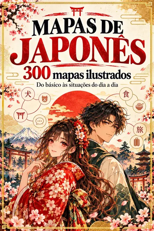 Capa do Mapas de Japonês: 300 mapas ilustrados, do básico às situações do dia a dia